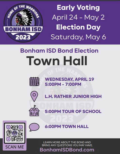 Bonham ISD Bond Election Town Hall April 19 - North Texas E-News