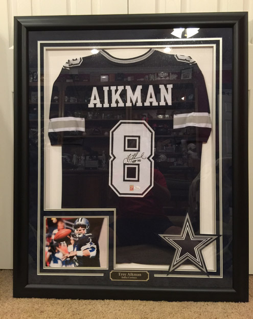 Troy Aikman Autographed Dallas Cowboys #8 Framed Jersey