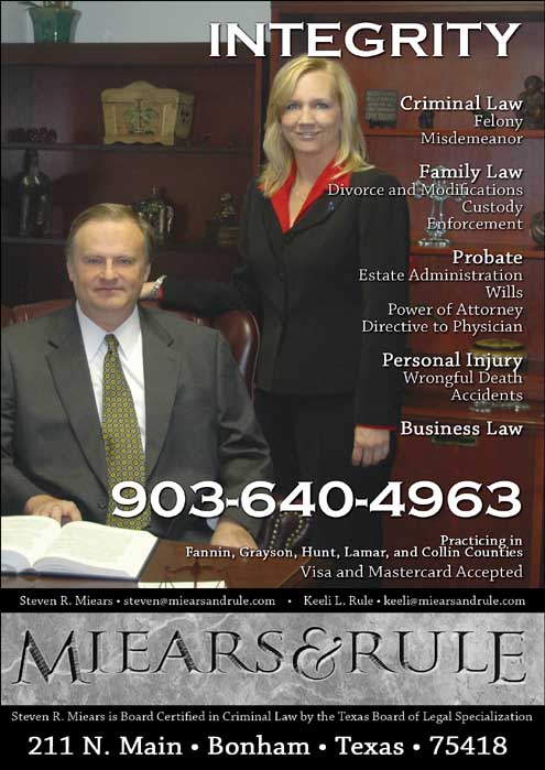 Miears and Rule Attorneys @ Law, PC - North Texas e-News